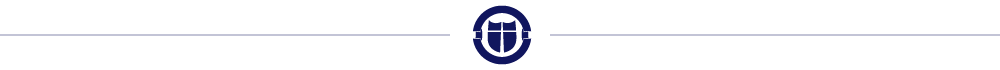 navy shield with left and right horizontal lines, section divider