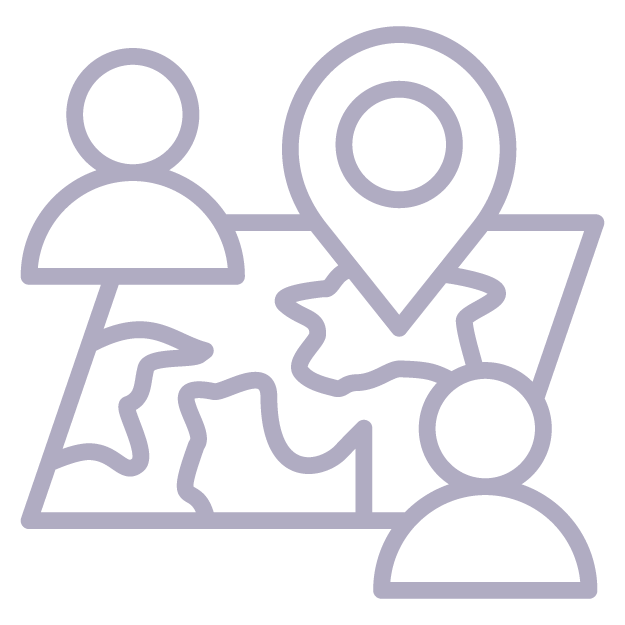 Map icon representing students from multiple Eastside communities